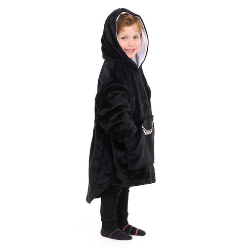Snuggs Kids Blanket Hoodie Black عربية فول